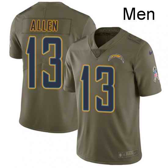Men Nike Los Angeles Chargers 13 Keenan Allen Limited Olive 2017 Salute to Service NFL Jersey